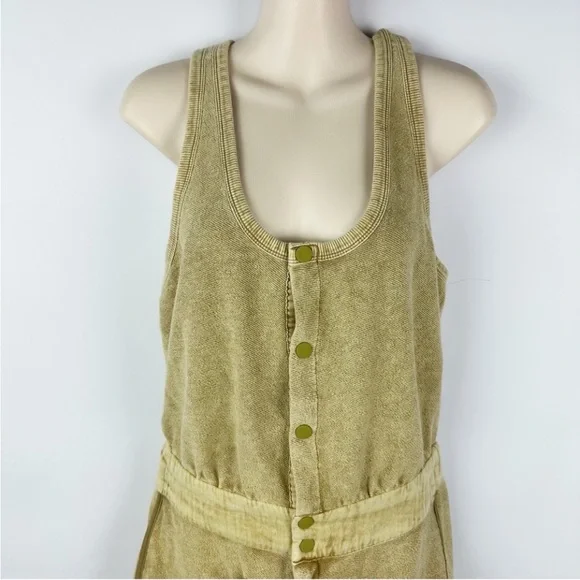 Free People movement Beige Timko Jumpsuit, small. Worn 1x, smoke, pet free home - Picture 5 of 5